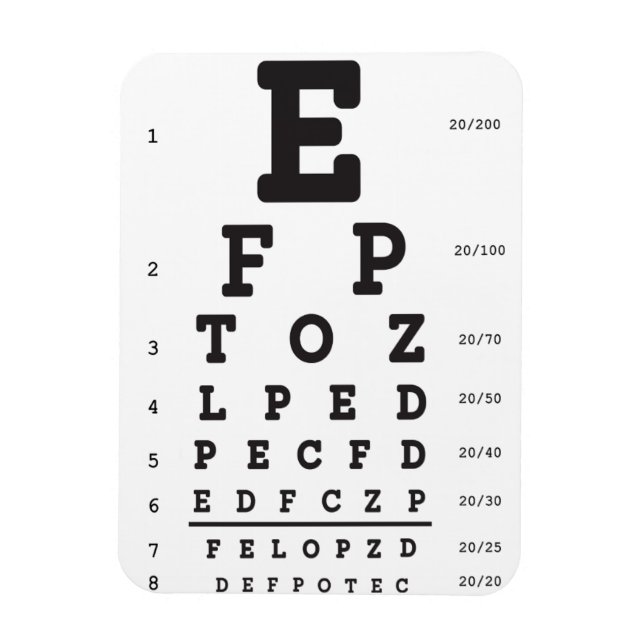 Eye Chart Optometry Ophthalmology Optical Magnet (Vertical)