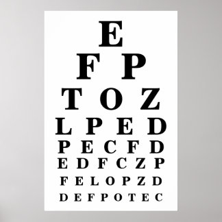 Eye Chart Posters | Zazzle.co.nz
