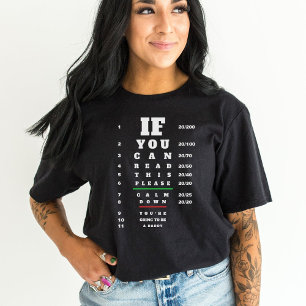 Eye Chart Pregnancy Announcement to Husband Black T-Shirt