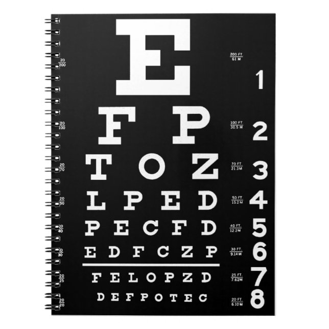 Eye Chart Spiral Notebook (Front)