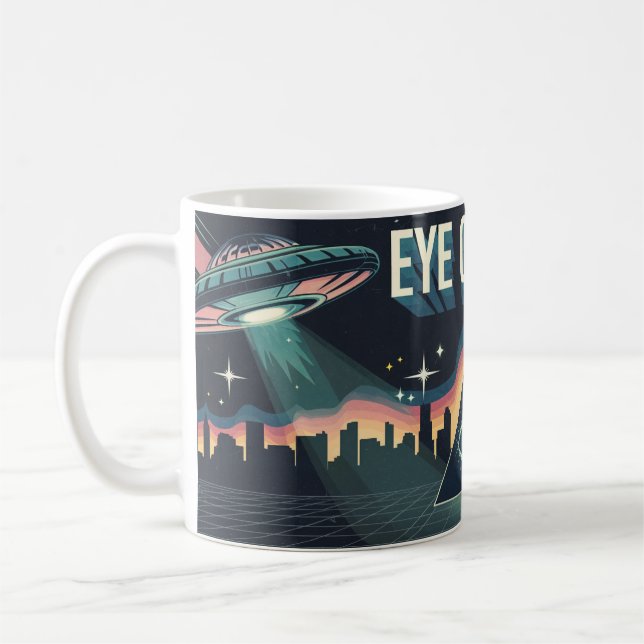 EYE CONCUR ALIEN PYRAMID POWER Coffee Mug (Left)