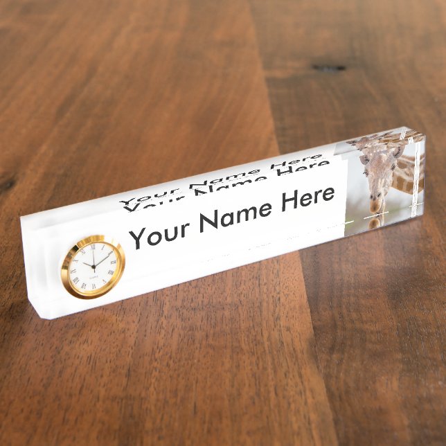 Eye contact with giraffe nameplate (Side)