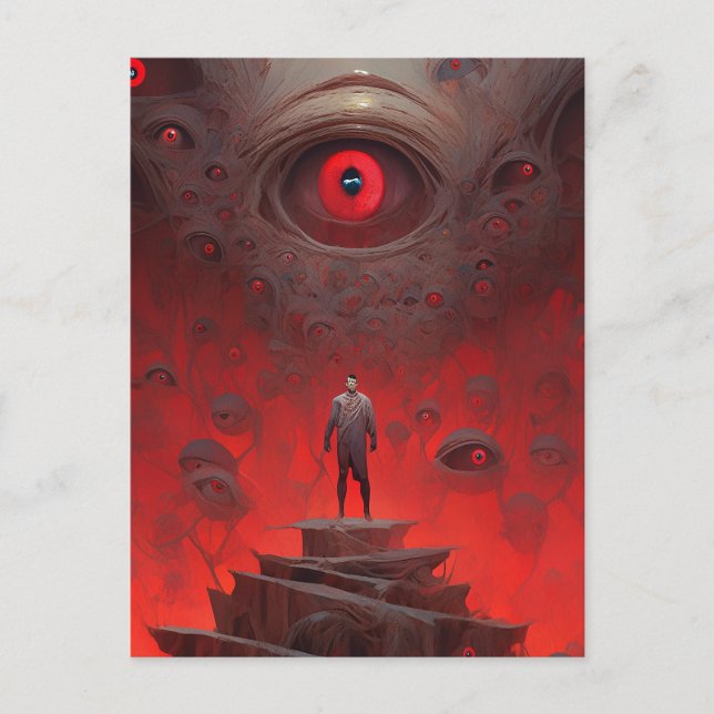 Eye Creatures Surreal Horror Art Postcard (Front)