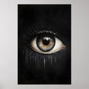 Eye dark print, moody pupil gothic printable, dark poster