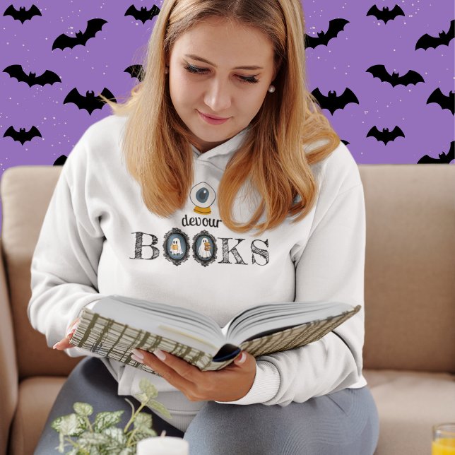 "Eye" Devour Books - Reading Ghosts Hoodie (This item is for display purposes only to illustrate the design element. )