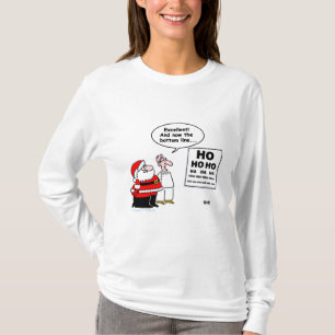 Eye Doctor and Santa Funny Christmas  Cartoon T-Shirt
