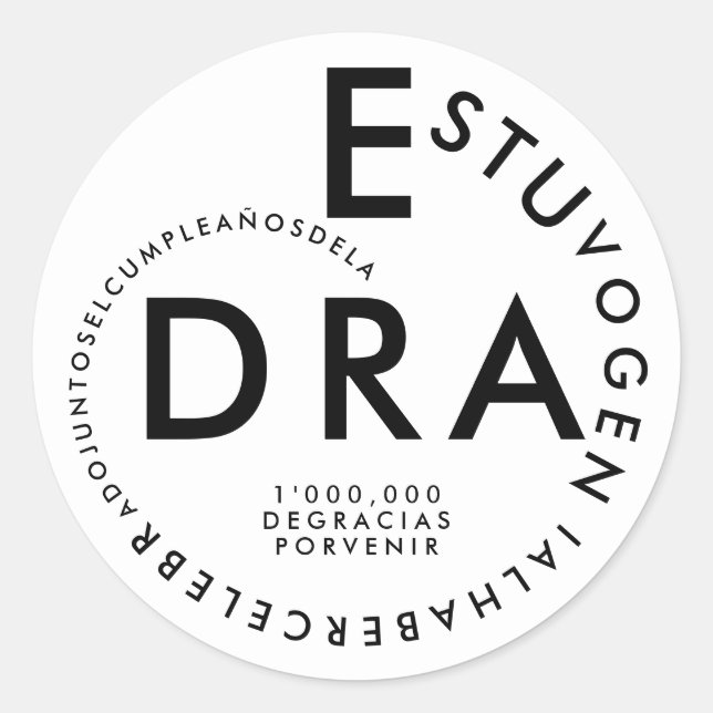 Eye Doctor Birthday Thank You For Celebrating  Classic Round Sticker (Front)