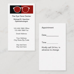 Eye Doctor Medical Appointment Budget Businesscard Business Card