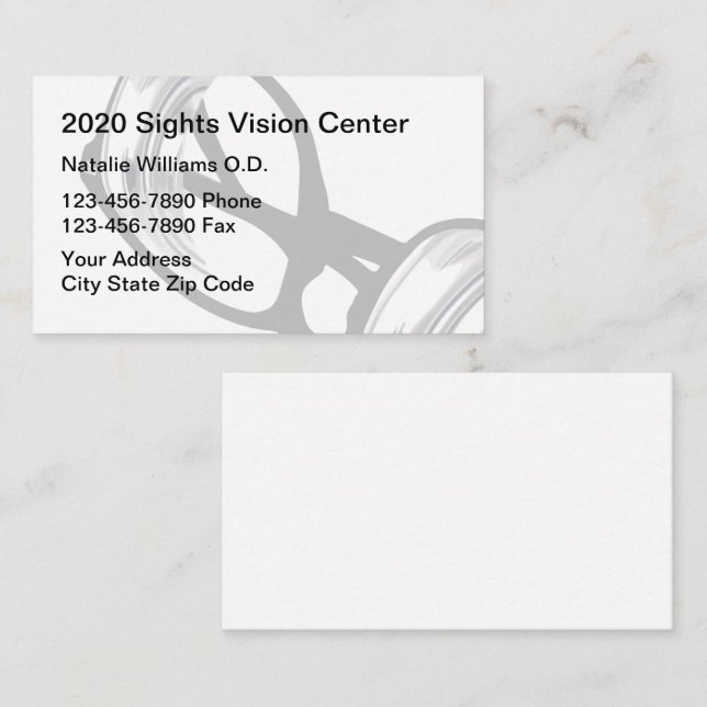 Eye Doctor Of Optometry Office Business Card (Front/Back)