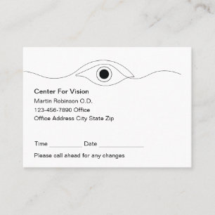 Eye Doctor Office Appointment Cards On Budget