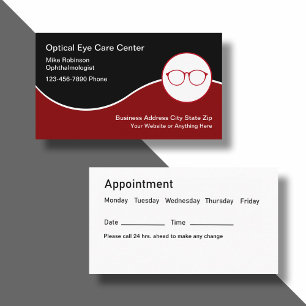 Eye Doctor Ophthalmologist Appointment Cards
