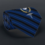Eye Doctor | Optometrist Customised Navy Tie<br><div class="desc">A navy striped personalised tie tailored to the eye specialist or optometrist and with yours or your gift recipient's monogram inside a faux gold foil wreath.</div>
