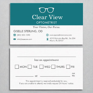 Eye Doctor Optometrist Office Appointment Business Card