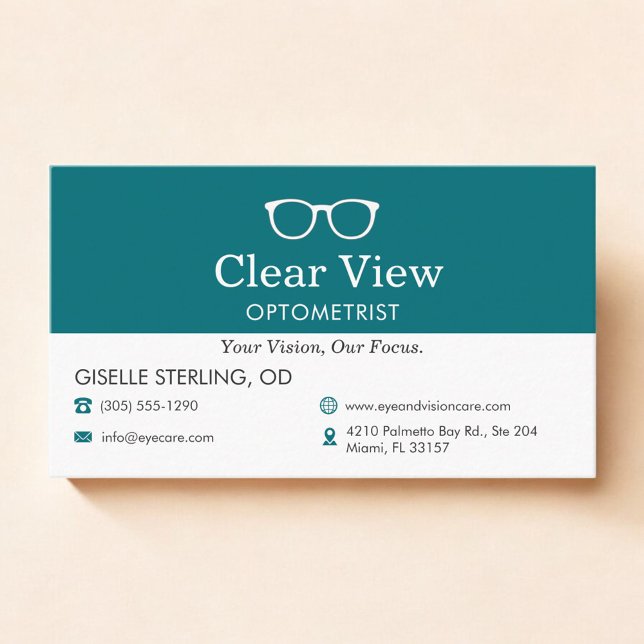 Eye Doctor Optometrist Office Glasses Icon Business Card (Creator Uploaded)