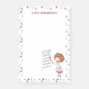 Eye doctor or ophthalmic nurse personalised post-it notes