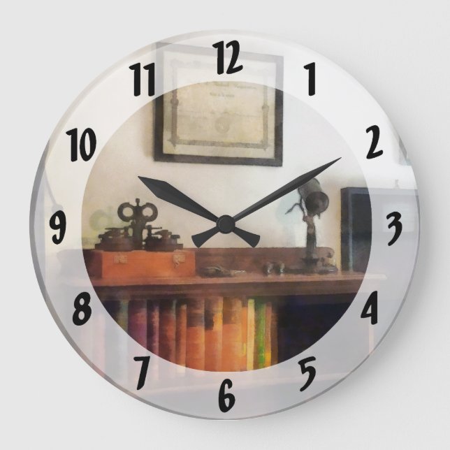 Eye Doctor's Office With Diploma Large Clock (Front)