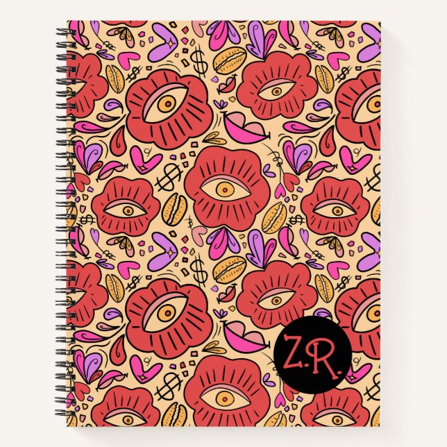Eye Doodle Manifest Spiral Notebook (Front)