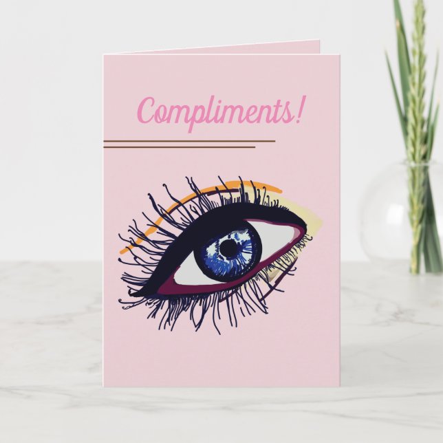 Eye Drawing Text Greeting card (Front)