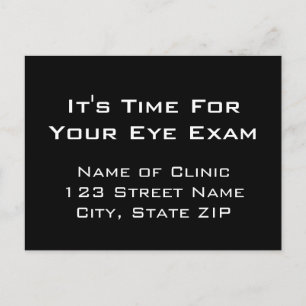 Eye Exam Appointment Reminder From Clinic Postcard