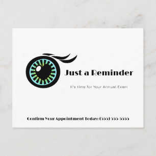 Eye Exam Modern Heart Iris Appointment Reminder Postcard