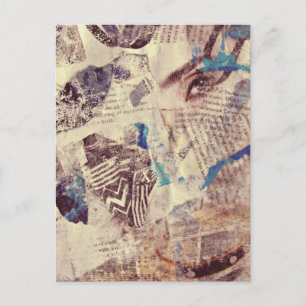 Eye Fashion Abstract Mixed Media Collage Postcard