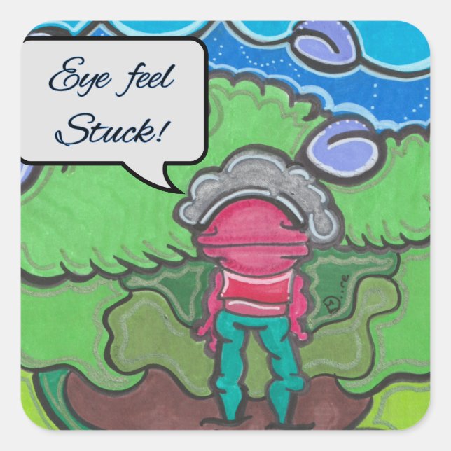 Eye feel Stuck Square Sticker (Front)