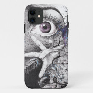 Eye fish and hand Surreal pencil drawing art Case-Mate iPhone Case