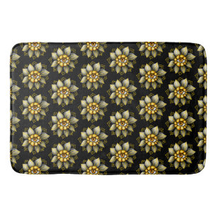 Eye Flower in Black and Yellow - Fun Halloween Bath Mat