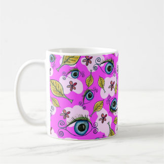 Eye Flower Leaf_Purple Coffee Mug