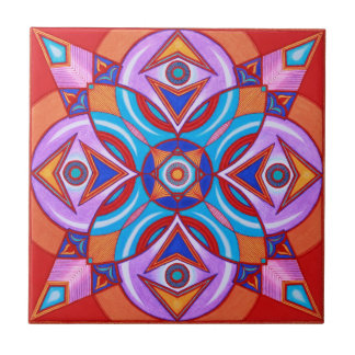 Eye Flower Mandala Ceramic Art Tile