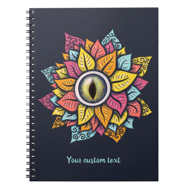 Eye Flower Spooky Colourful Weird Surreal Art Notebook (Front)