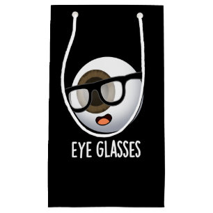 Eye Glasses Funny Eyeball Puns Dark BG Small Gift Bag