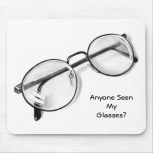 EYE GLASSES IN PENCIL: MOUSE PAD: REALISM ART PAD
