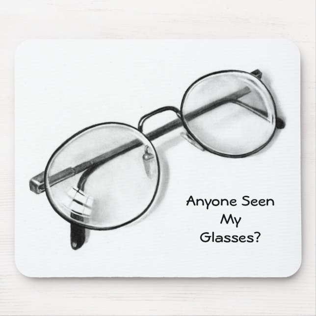 EYE GLASSES IN PENCIL: MOUSE PAD: REALISM ART PAD (Front)