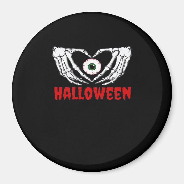 Eye Halloween - Skeleton Hands Heart Magnet (Front)