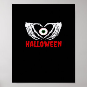 Eye Halloween - Skeleton Hands Heart Poster
