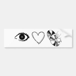 Eye Heart Cymbals I Love Cymbals Funny Bumper Stic Sticker