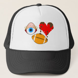 Eye Heart Football Trucker Hat