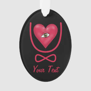 Eye heart U Customisable Text Ornament