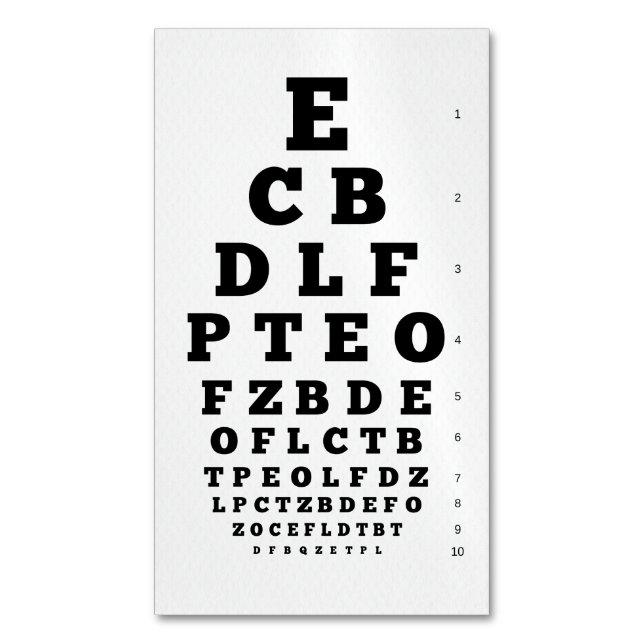 Eye Icon | Vision Chart Magnetic Business Card (Front Vertical)