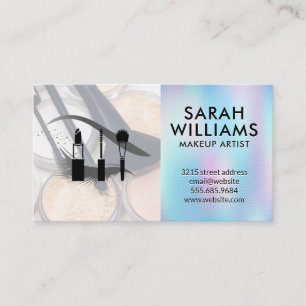 Eye Lash Brushes Palette Holographic Gradient Business Card