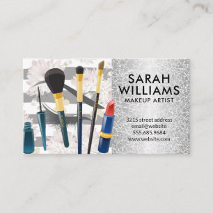 Eye Lash Floral Butterflies Mua Brushes Business Card
