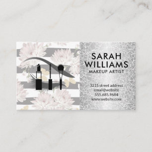 Eye Lash   Floral pattern Butterflies   Texture Business Card