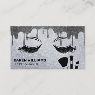 Eye Lash Glitter   Makeup Brushes   Glitter Drip Business Card