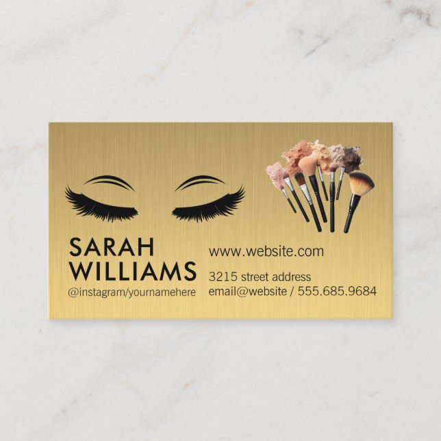 Eye Lash Tech | Make Up Brushes Business Card (Front)