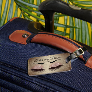 Eye Lashes and Brows - Rose Gold Luggage Tag