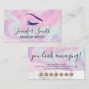 Eye Lashes Beauty Colourful Liquid Background Loyalty Card
