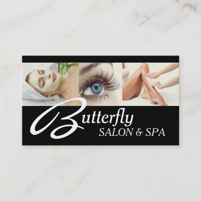 Eye Lashes Extensions Wax Facials Spa Salon Beauty Business Card (Front)