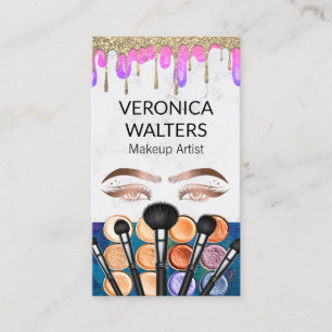 Eye Lashes   Glitter Drip Makeup Beauty Business Card