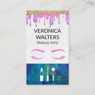 Eye Lashes   Glitter Drip Makeup  Business Card